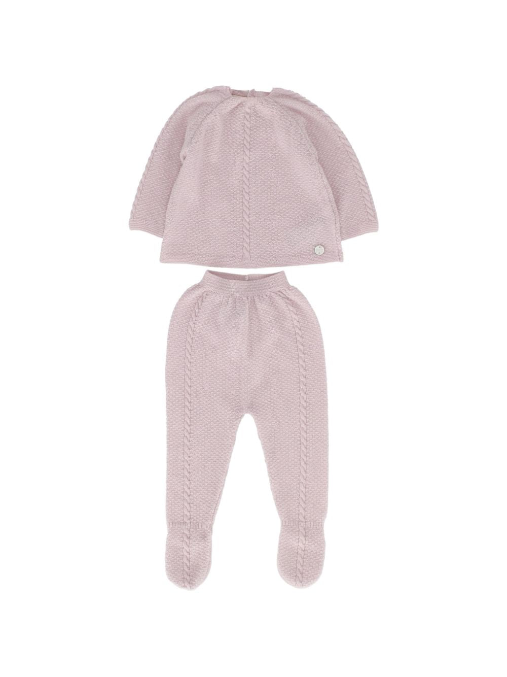 Set due pezzi per neonata Paz Rodriguez Kids rosa con lavorazione in rilievo 103-114052 37 PaZ RODRIGUEZ KIDS 
