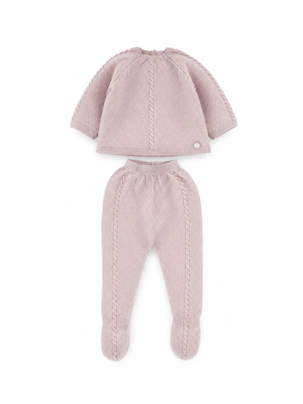 Set due pezzi per neonata Paz Rodriguez Kids rosa con lavorazione in rilievo 103-114052 37 PaZ RODRIGUEZ KIDS 