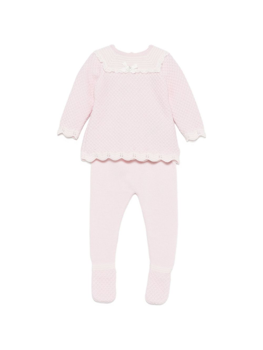 Set due pezzi per neonata Paz Rodriguez Kids rosa con design lavorato a maglia 103-114129 3060 PaZ RODRIGUEZ KIDS 