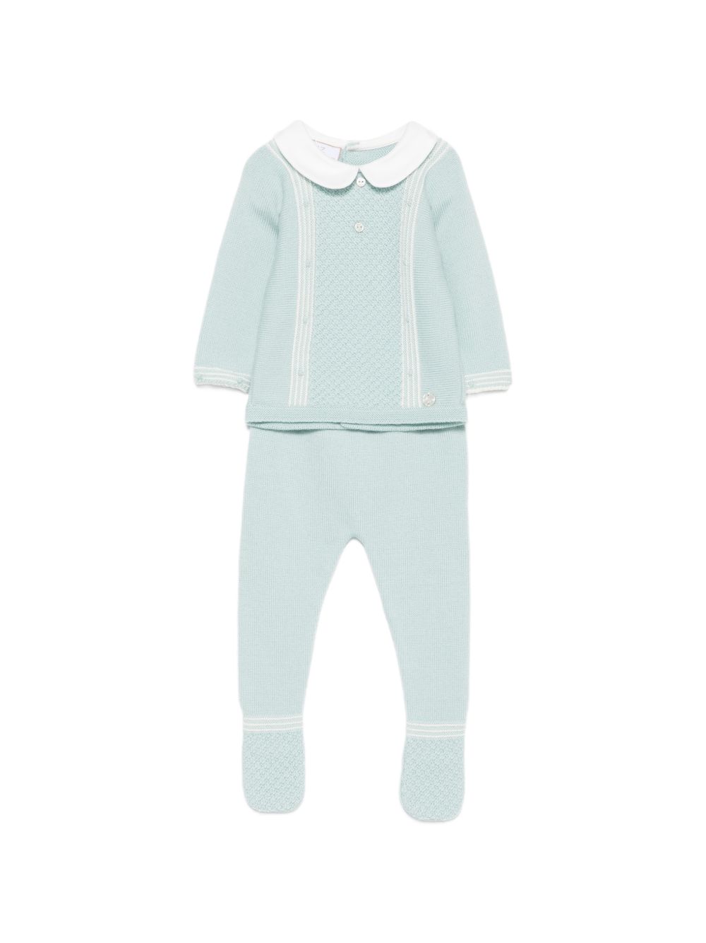 Set due pezzi per neonati Paz Rodriguez Kids verde con colletto alla Peter Pan 103-114133 0316 PaZ RODRIGUEZ KIDS 