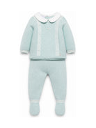 Set due pezzi per neonati Paz Rodriguez Kids verde con colletto alla Peter Pan 103-114133 0316 PaZ RODRIGUEZ KIDS 