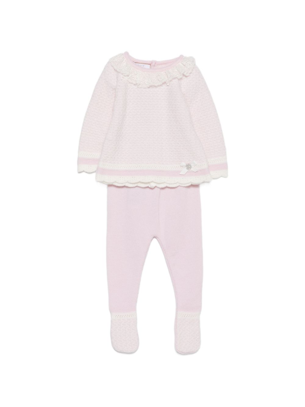 Set due pezzi per neonata Paz Rodriguez Kids rosa con orlo smerlato 103-114210 3060 PaZ RODRIGUEZ KIDS 