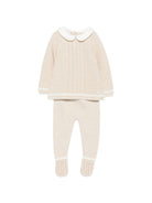 Set due pezzi per neonati Paz Rodriguez Kids beige con maglia a punto legaccio 103-124032 7360 PaZ RODRIGUEZ KIDS 