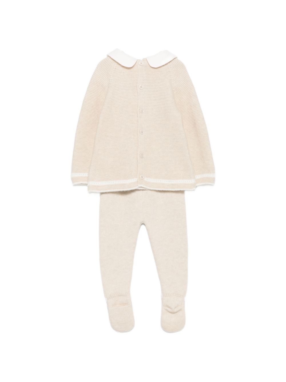 Set due pezzi per neonati Paz Rodriguez Kids beige con maglia a punto legaccio 103-124032 7360 PaZ RODRIGUEZ KIDS 