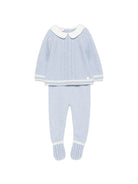 Set due pezzi per neonati Paz Rodriguez Kids azzurro con maglia a punto legaccio 103-124032 8060 PaZ RODRIGUEZ KIDS 