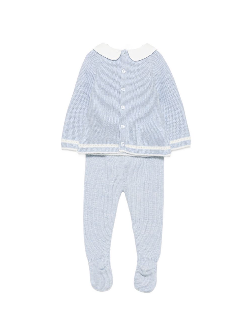 Set due pezzi per neonati Paz Rodriguez Kids azzurro con maglia a punto legaccio 103-124032 8060 PaZ RODRIGUEZ KIDS 
