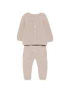 Completo maglia e pantalone per neonati Paz Rodriguez Kids beige con dettagli a trecce 114171 111986 68 PaZ RODRIGUEZ KIDS 