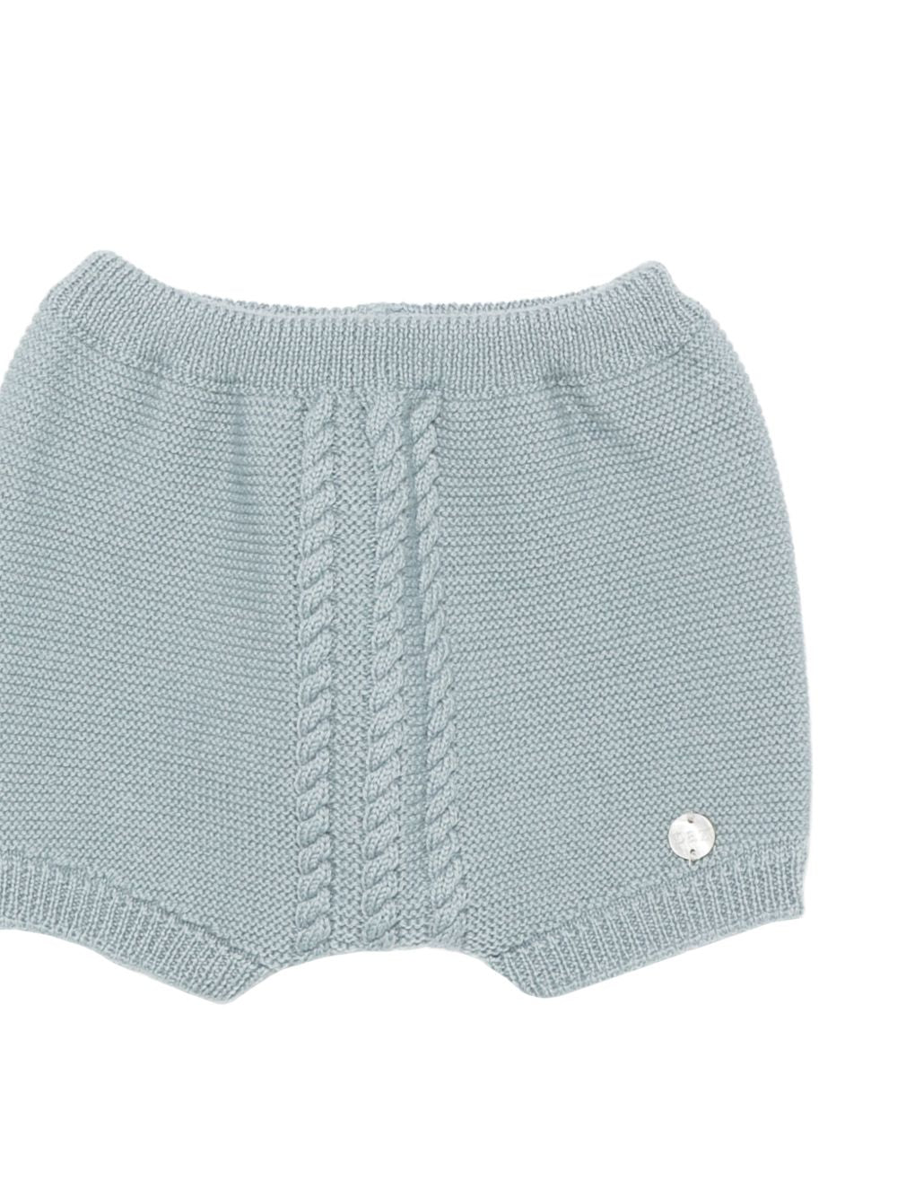 Completo maglione e pantaloncini per neonato Paz Rodriguez Kids azzurro con trecce ricamate 114171 114172 180 PaZ RODRIGUEZ KIDS 