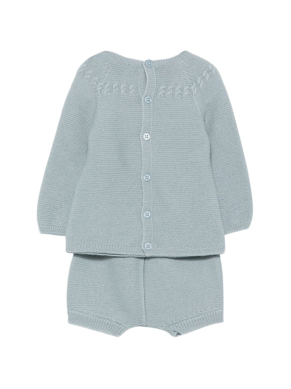 Completo maglione e pantaloncini per neonato Paz Rodriguez Kids azzurro con trecce ricamate 114171 114172 180 PaZ RODRIGUEZ KIDS 