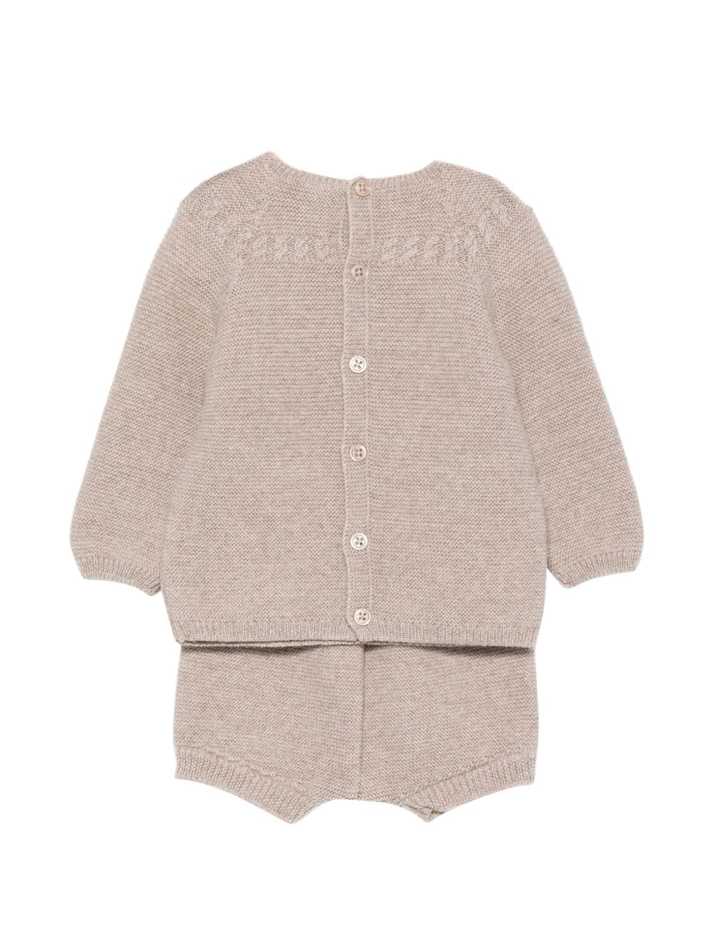 Completo maglione e pantaloncini per neonato Paz Rodriguez Kids beige con trecce ricamate 114171 114172 68 PaZ RODRIGUEZ KIDS 