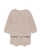 Completo maglione e pantaloncini per neonato Paz Rodriguez Kids beige con trecce ricamate 114171 114172 68 PaZ RODRIGUEZ KIDS 