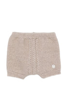 Completo maglione e pantaloncini per neonato Paz Rodriguez Kids beige con trecce ricamate 114171 114172 68 PaZ RODRIGUEZ KIDS 