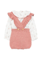 Completo maglione e pantaloncini per neonata Paz Rodriguez Kids rosa con colletto a balze 123896 153895 123894 66 PaZ RODRIGUEZ KIDS 