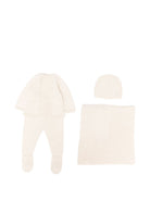 Set di quattro pezzi per neonati Paz Rodriguez Kids bianco con placchetta con logo 303-123774 73 PaZ RODRIGUEZ KIDS 