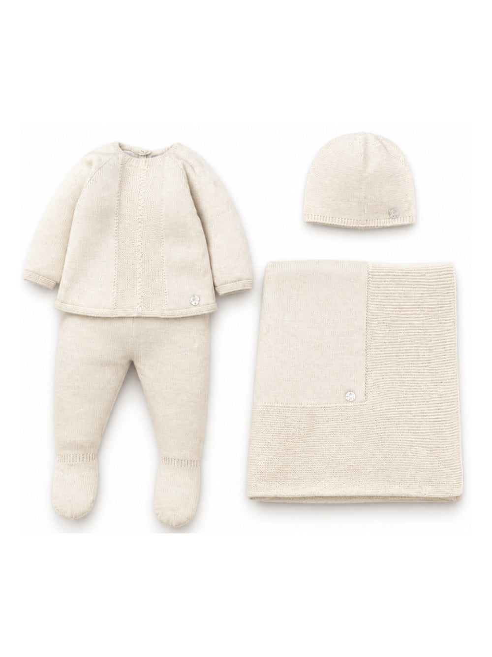 Set di quattro pezzi per neonati Paz Rodriguez Kids bianco con placchetta con logo 303-123774 73 PaZ RODRIGUEZ KIDS 