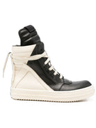 Sneakers Geobasket per bambini Rick Owens Kids bianche e nere con linguetta oversize BG02F7897LMU 911 RICK OWENS KIDS 