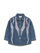 Giacca per bambina Roberto Cavalli Kids denim con effetto sfumato CGA26002CA DENIM BLUE MEDIUM ROBERTO CAVALLI KIDS 