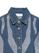 Giacca per bambina Roberto Cavalli Kids denim con effetto sfumato CGA26002CA DENIM BLUE MEDIUM ROBERTO CAVALLI KIDS 