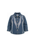 Giacca per bambina Roberto Cavalli Kids denim con effetto sfumato CGA26002CA DENIM BLUE MEDIUM ROBERTO CAVALLI KIDS 