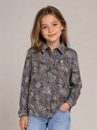 Blusa per bambina Roberto Cavalli Kids blu con colletto con fiocco CGA26014CA FAGIANELLA CERULEA ROBERTO CAVALLI KIDS 