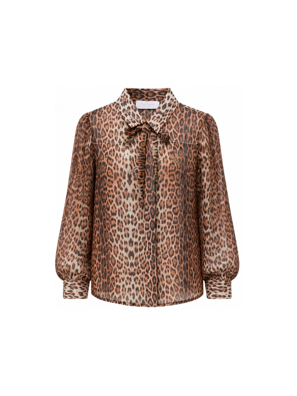 Camicia per bambina Roberto Cavalli Kids marrone con stampa animalier all-over CGA26014CA GIAGUARO NATURALE ROBERTO CAVALLI KIDS 