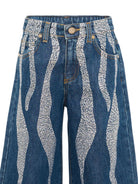 Jeans per bambina Roberto Cavalli Kids denim a gamba larga CGA26018JE DENIM BLUE MEDIUM ROBERTO CAVALLI KIDS 