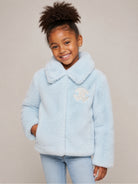 Giubbino per bambina Roberto Cavalli Kids azzurro con finitura in ecopelliccia CGA26048PL SKYRIDE ROBERTO CAVALLI KIDS 