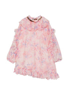Abito per bambina Roberto Cavalli Junior rosa con rifiniture floreali CGA26061VE CALICANTO ROBERTO CAVALLI KIDS 
