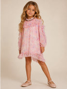 Abito per bambina Roberto Cavalli Junior rosa con rifiniture floreali CGA26061VE CALICANTO ROBERTO CAVALLI KIDS 