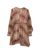 Abito per bambina Roberto Cavalli Kids marrone con applicazioni floreali CGA26080VE GIAGUARO NATURALE ROBERTO CAVALLI KIDS 