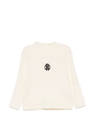 Maglione per bambina Roberto Cavalli Junior bianco crema con logo ricamato sul davanti CGA26101MA AVORIO CANNOLI CREAM ROBERTO CAVALLI KIDS 