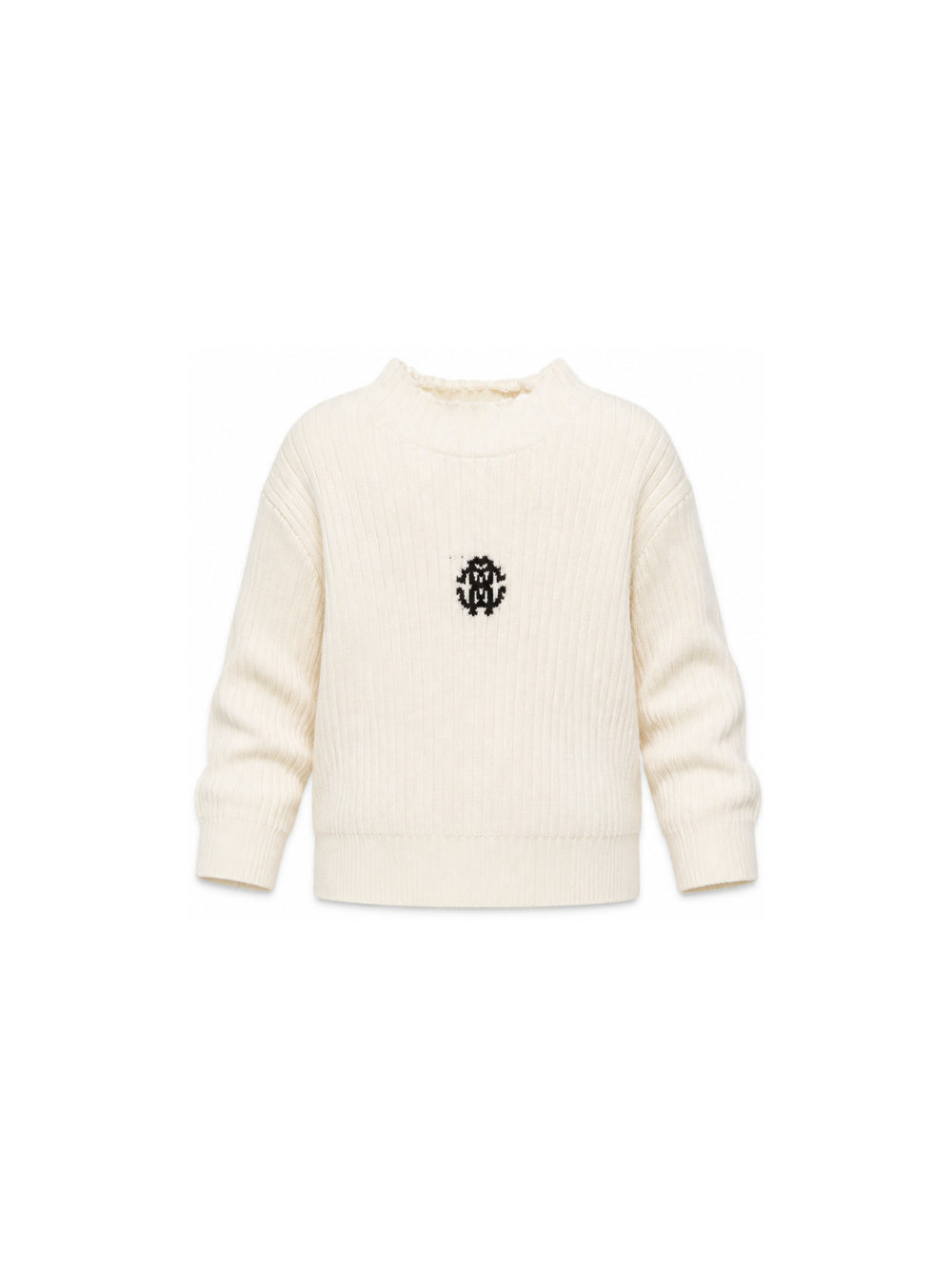 Maglione per bambina Roberto Cavalli Junior bianco crema con logo ricamato sul davanti CGA26101MA AVORIO CANNOLI CREAM ROBERTO CAVALLI KIDS 