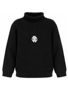 Maglione per bambina Roberto Cavalli Kids mero con ricamo logo sul davanti CGA26101MA BLACK ROBERTO CAVALLI KIDS 