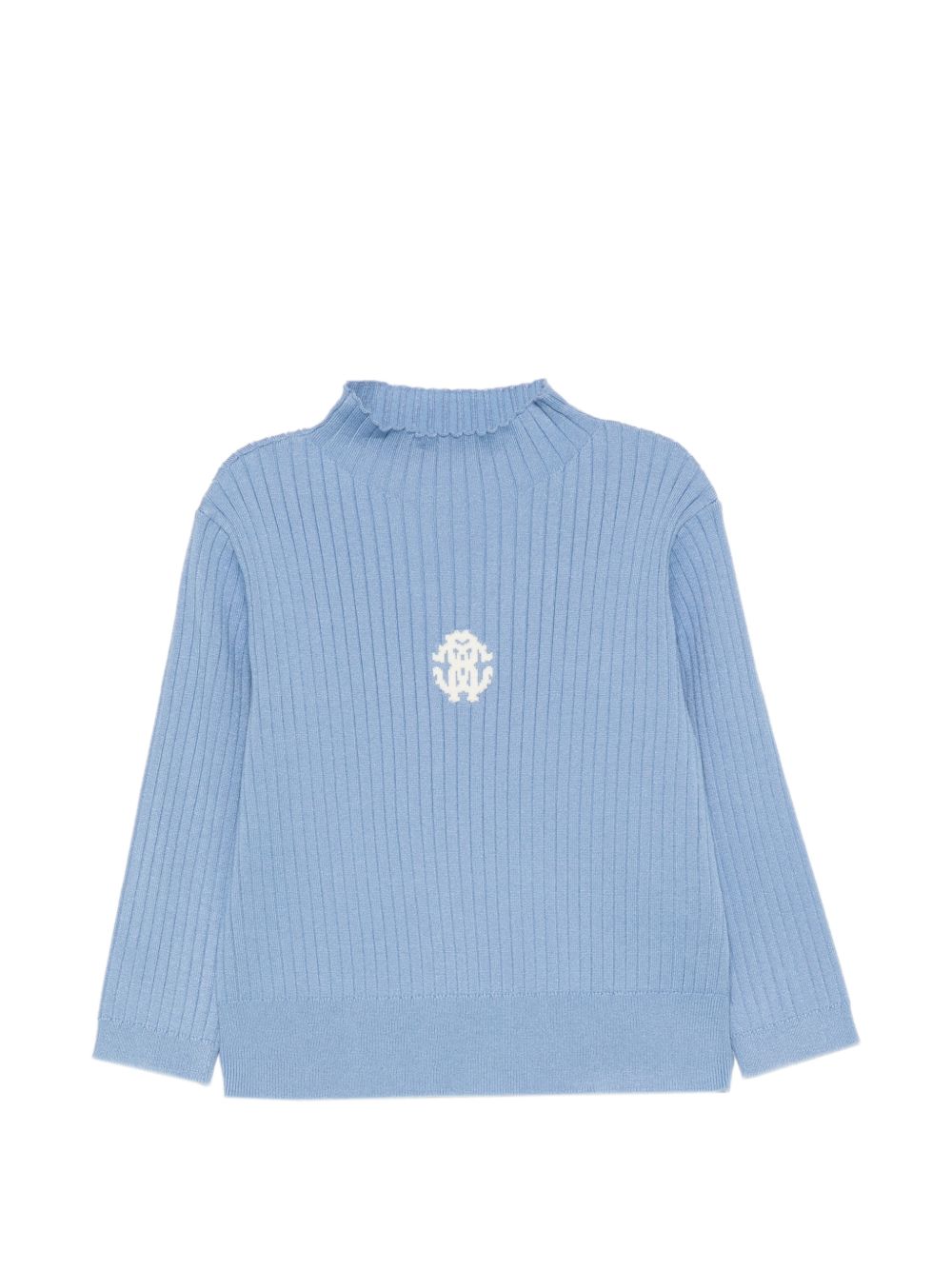 Maglione per bambina Roberto Cavalli Kids azzurro con logo ricamato sul davanti CGA26101MA BLUE LITTLE BOY ROBERTO CAVALLI KIDS 