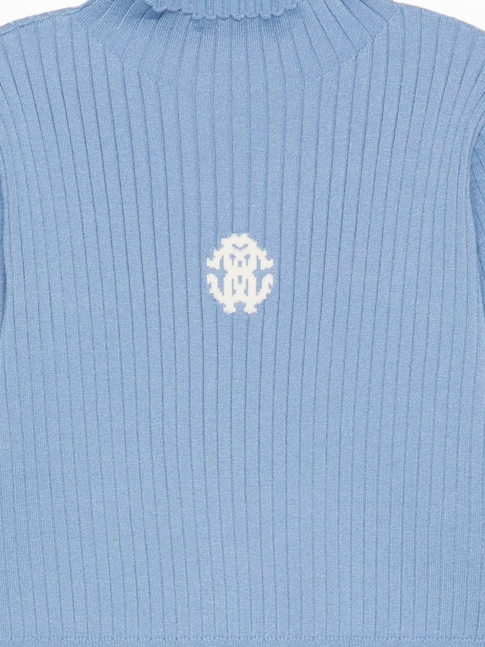 Maglione per bambina Roberto Cavalli Kids azzurro con logo ricamato sul davanti CGA26101MA BLUE LITTLE BOY ROBERTO CAVALLI KIDS 