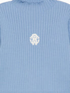 Maglione per bambina Roberto Cavalli Kids azzurro con logo ricamato sul davanti CGA26101MA BLUE LITTLE BOY ROBERTO CAVALLI KIDS 