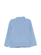 Maglione per bambina Roberto Cavalli Kids azzurro con logo ricamato sul davanti CGA26101MA BLUE LITTLE BOY ROBERTO CAVALLI KIDS 