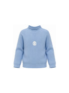 Maglione per bambina Roberto Cavalli Kids azzurro con logo ricamato sul davanti CGA26101MA BLUE LITTLE BOY ROBERTO CAVALLI KIDS 