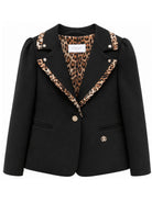 Giacca per bambina Roberto Cavalli Kids nera con dettagli animalier CGA26160GC BLACK ROBERTO CAVALLI KIDS 