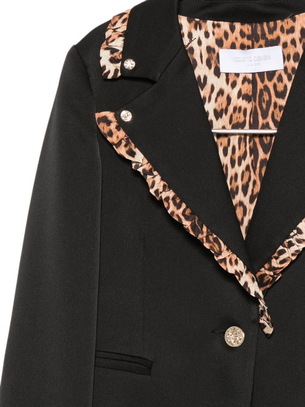 Giacca per bambina Roberto Cavalli Kids nera con dettagli animalier CGA26160GC BLACK ROBERTO CAVALLI KIDS 