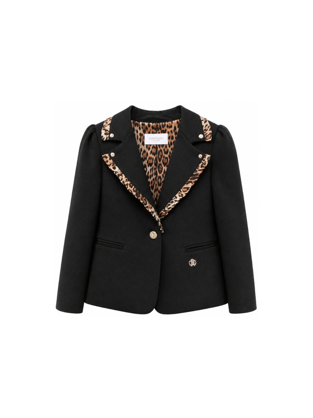 Giacca per bambina Roberto Cavalli Kids nera con dettagli animalier CGA26160GC BLACK ROBERTO CAVALLI KIDS 