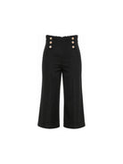 Pantaloni per bambina Roberto Cavalli Kids neri a zampa con decorazioni a bottone CGA26162PA BLACK ROBERTO CAVALLI KIDS 