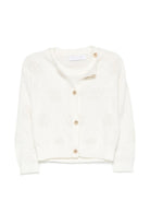 Cardigan per neonata Roberto Cavalli Kids bianco con monogramma applicato CIA26013TW AVORIO CANNOLI CREAM ROBERTO CAVALLI KIDS 