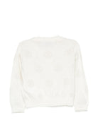 Cardigan per neonata Roberto Cavalli Kids bianco con monogramma applicato CIA26013TW AVORIO CANNOLI CREAM ROBERTO CAVALLI KIDS 