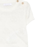 Cardigan per neonata Roberto Cavalli Kids bianco con monogramma applicato CIA26013TW AVORIO CANNOLI CREAM ROBERTO CAVALLI KIDS 