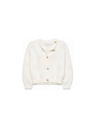 Cardigan per neonata Roberto Cavalli Kids bianco con monogramma applicato CIA26013TW AVORIO CANNOLI CREAM ROBERTO CAVALLI KIDS 