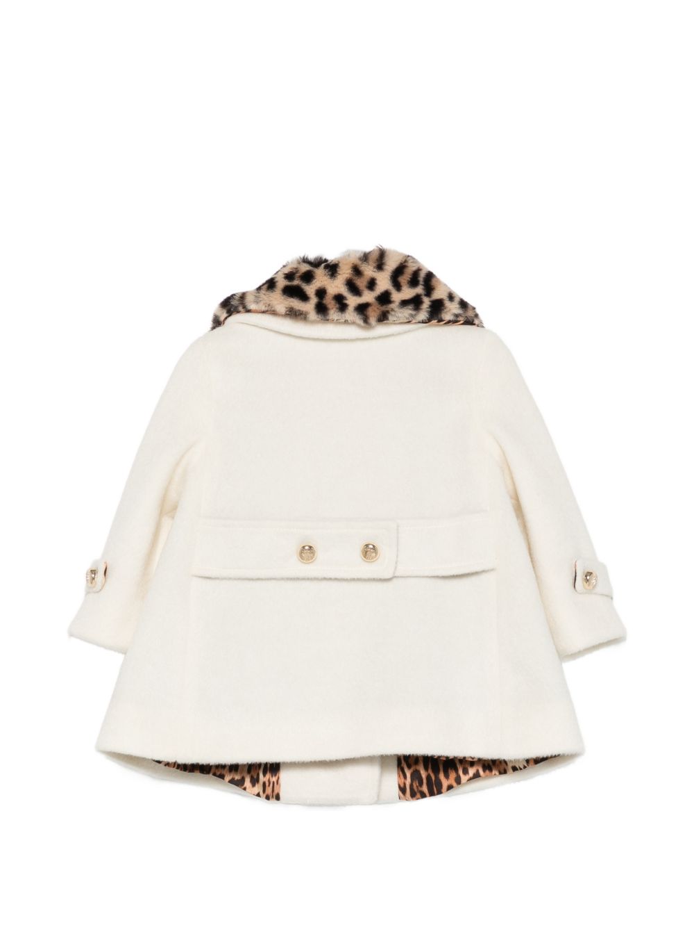 Cappotto per neonata Roberto Cavalli Kids bianco con dettagli animalier CIA26030CP AVORIO CANNOLI CREAM ROBERTO CAVALLI KIDS 