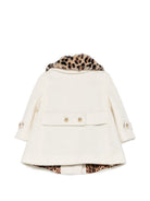Cappotto per neonata Roberto Cavalli Kids bianco con dettagli animalier CIA26030CP AVORIO CANNOLI CREAM ROBERTO CAVALLI KIDS 