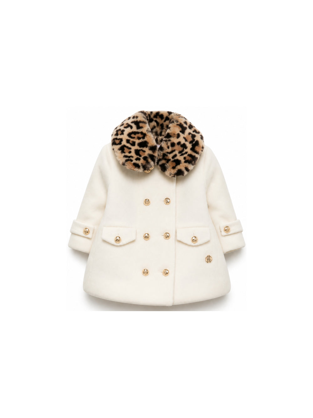 Cappotto per neonata Roberto Cavalli Kids bianco con dettagli animalier CIA26030CP AVORIO CANNOLI CREAM ROBERTO CAVALLI KIDS 