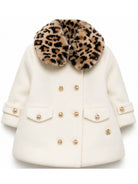 Cappotto per neonata Roberto Cavalli Kids bianco con dettagli animalier CIA26030CP AVORIO CANNOLI CREAM ROBERTO CAVALLI KIDS 